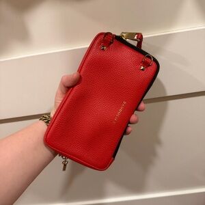 Bandolier Red Leather Expanded Pouch